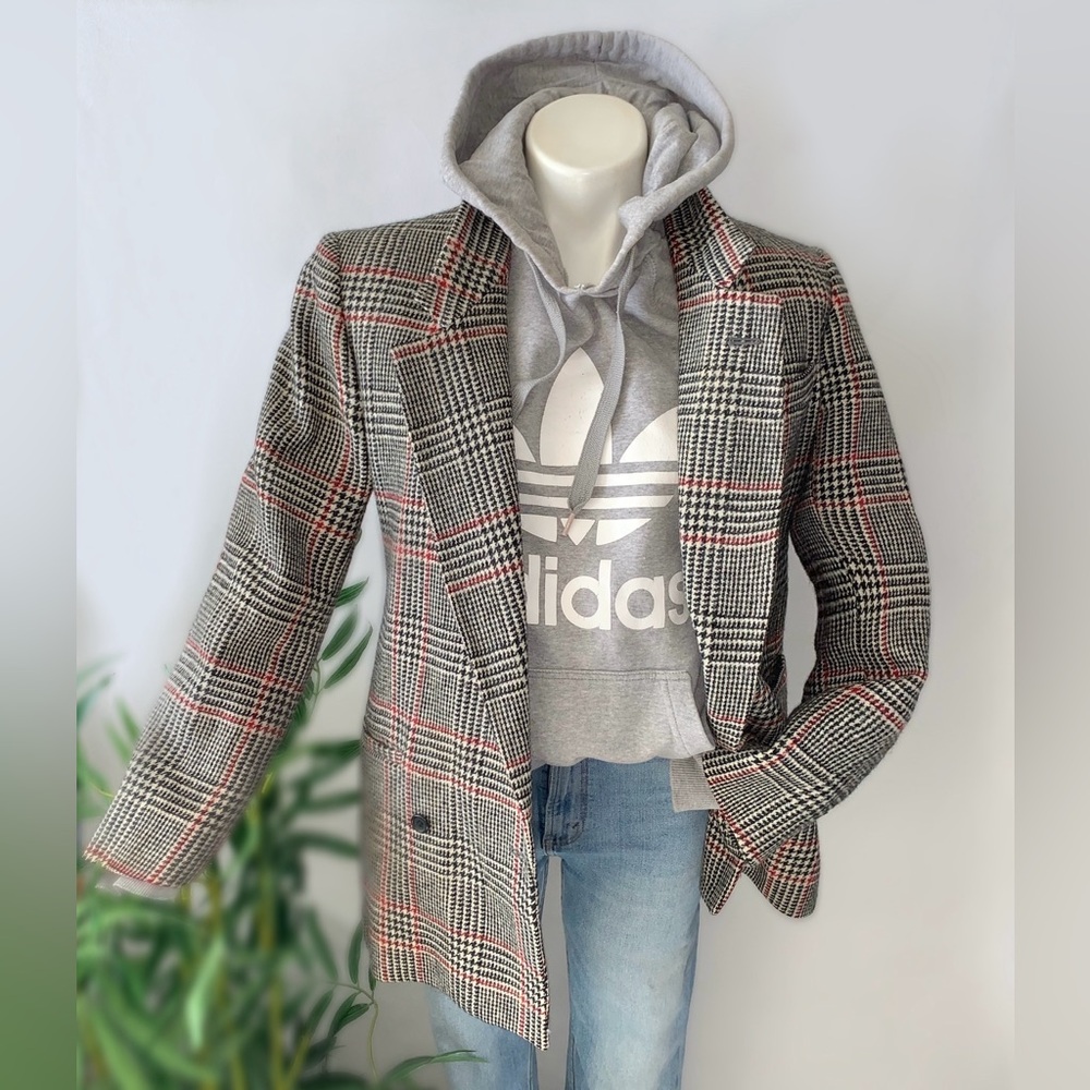 c l a s s i c :: Vintage Wool Houndstooth Blazer Double Breasted Plaid - Picture 12 of 12